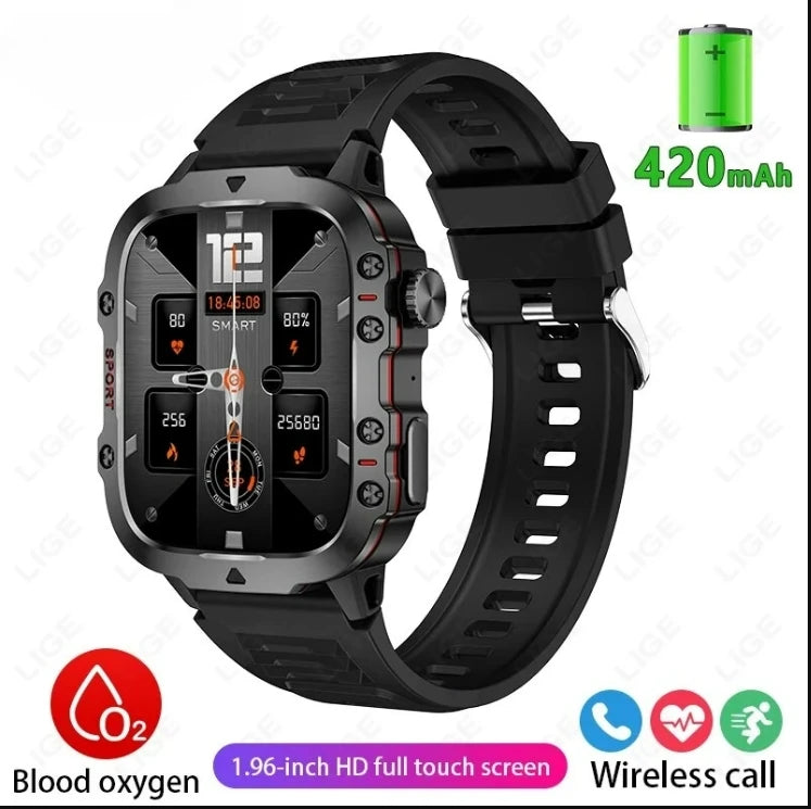 Xiaomi New Rugged Military Black Smart Watch Men For Android Ios 3ATM Waterproof Sport Fitness Ai Voice Smartwatch Outdoor